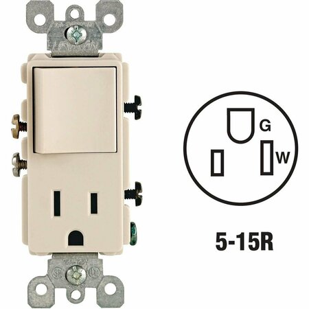 LEVITON Light Almond 15A Switch & Outlet S06-05625-OTS
